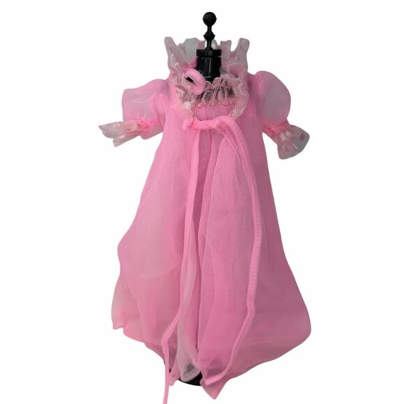 Vintage 1982 Barbie Designer Collection 5653 Lovely N Lacy Pink Robe & Nightgown - Picture 1 of 8